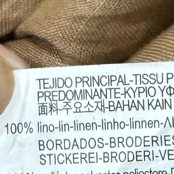 Zara Linen Embroidered Eyelet Midi Dress Size Small - Picture 7 of 7